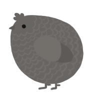 A grey chicken with a lace pattern