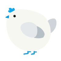 A white and mist chicken