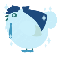 A white chicken with a bar pattern
