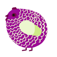 A plum and apple chicken with a lace pattern