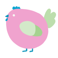A pink and gluppy chicken