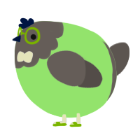 A gluppy and grey chicken with a head pattern