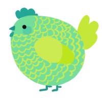A spring and lime chicken with a lace pattern