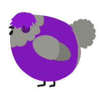 A violet and ash chicken with a head pattern