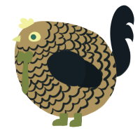 A orange and tumblr chicken with a lace pattern