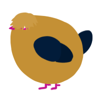A gold and tumblr chicken