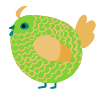A grass and honey chicken with a lace pattern