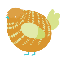 A orange and lemon chicken with a bar pattern