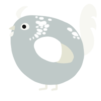 A silver and white chicken with a neck-speckle pattern