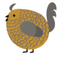 A gold and grey chicken with a lace pattern