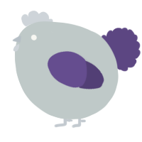 A silver and overcast chicken