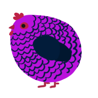 A amethyst and tumblr chicken with a lace pattern
