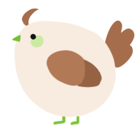 A cream and brown chicken