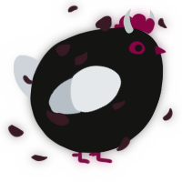 A black and mist chicken