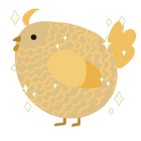 A beige and honey chicken with a lace pattern