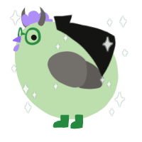 A gluppy and grey chicken