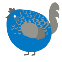 A sapphire and ash chicken with a half-lace pattern
