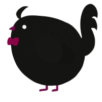 A black chicken with a half-lace pattern