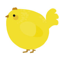 A yellow chicken with a neck-speckle pattern
