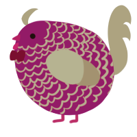 A plum and ash chicken with a lace pattern