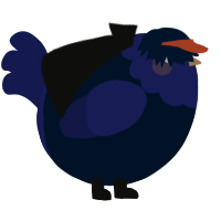 A tumblr and navy chicken with a head pattern