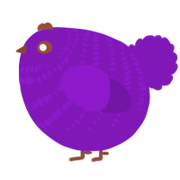 A violet chicken with a bar pattern