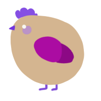 A beige and plum chicken