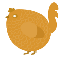 A orange chicken with a lace pattern