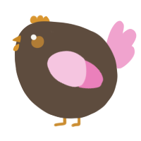 A bark and pink chicken