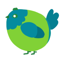 A grass and sea chicken with a head pattern