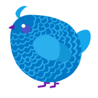 A sapphire and sky chicken with a lace pattern