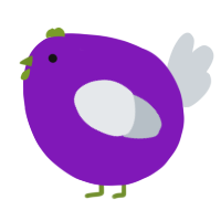 A violet and mist chicken