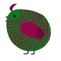 A leaf and maroon chicken with a lace pattern