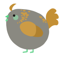 A ash and gold chicken with a neck-speckle pattern