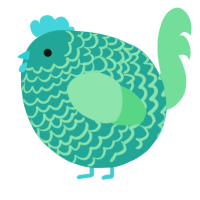 A turquoise and spring chicken with a lace pattern
