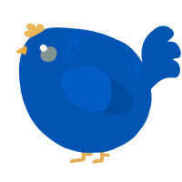 A ultramarine chicken with a neck-band pattern