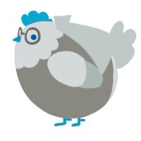 A ash and silver chicken with a head pattern