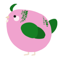 A pink and leaf chicken with a neck-band pattern