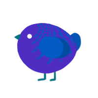 A indigo and ultramarine chicken with a half-bar pattern