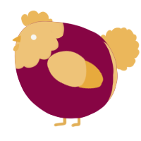A maroon and honey chicken with a head pattern