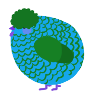 A sky and leaf chicken with a lace pattern