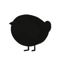 A black chicken with a head pattern