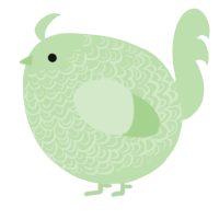 A gluppy chicken with a double-lace pattern