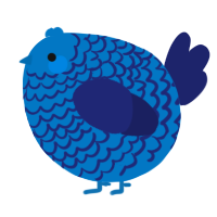 A sapphire and navy chicken with a lace pattern