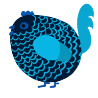 A tumblr and cerulean chicken with a lace pattern