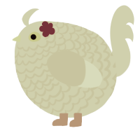 A overcast chicken with a lace pattern