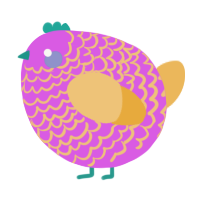 A orchid and honey chicken with a lace pattern