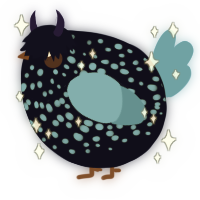 A tumblr and sky chicken with a speckle pattern