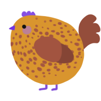 A orange and russet chicken with a speckle pattern