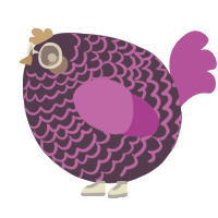 A overcast and orchid chicken with a lace pattern